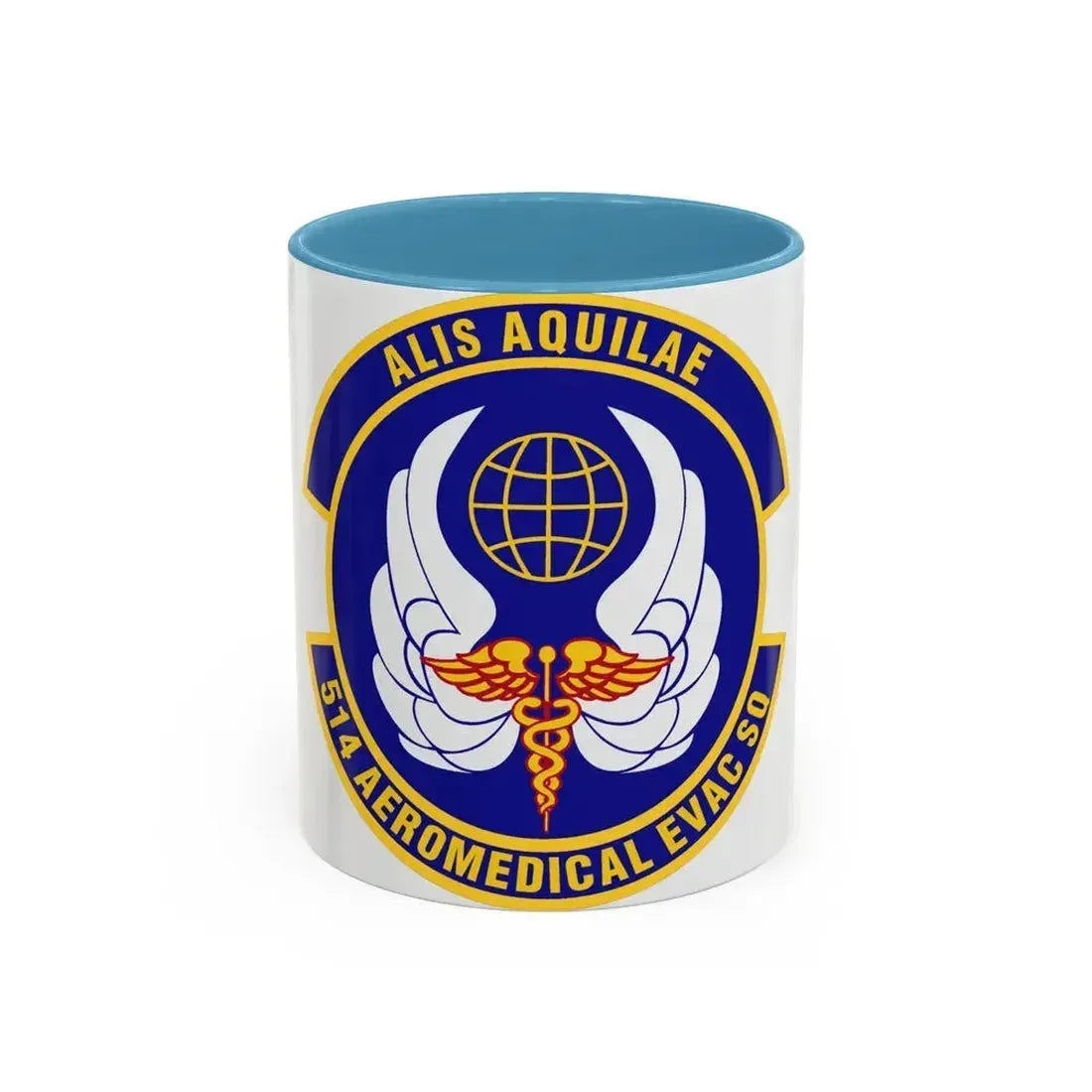 514th Aeromedical Evacuation Squadron (U.S. Air Force) Accent Coffee Mug 11oz Light Blue - Go Mug Yourself