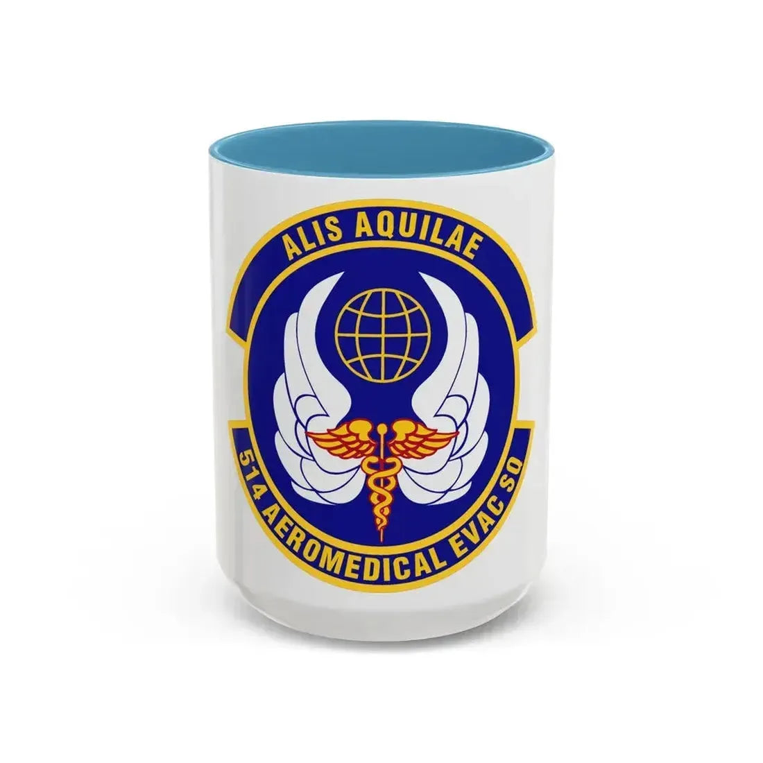 514th Aeromedical Evacuation Squadron (U.S. Air Force) Accent Coffee Mug 15oz Light Blue - Go Mug Yourself