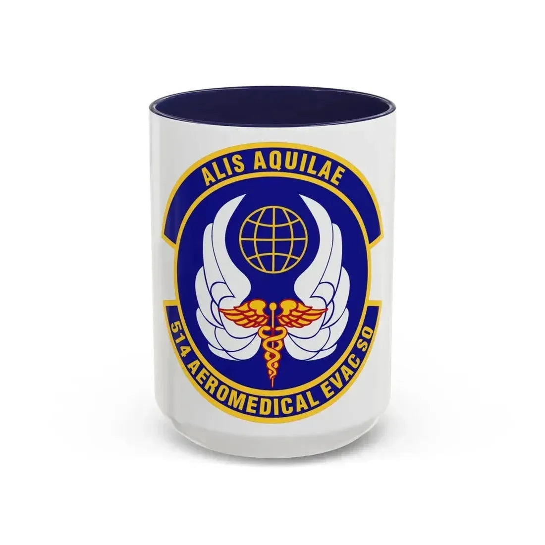 514th Aeromedical Evacuation Squadron (U.S. Air Force) Accent Coffee Mug 15oz Navy - Go Mug Yourself