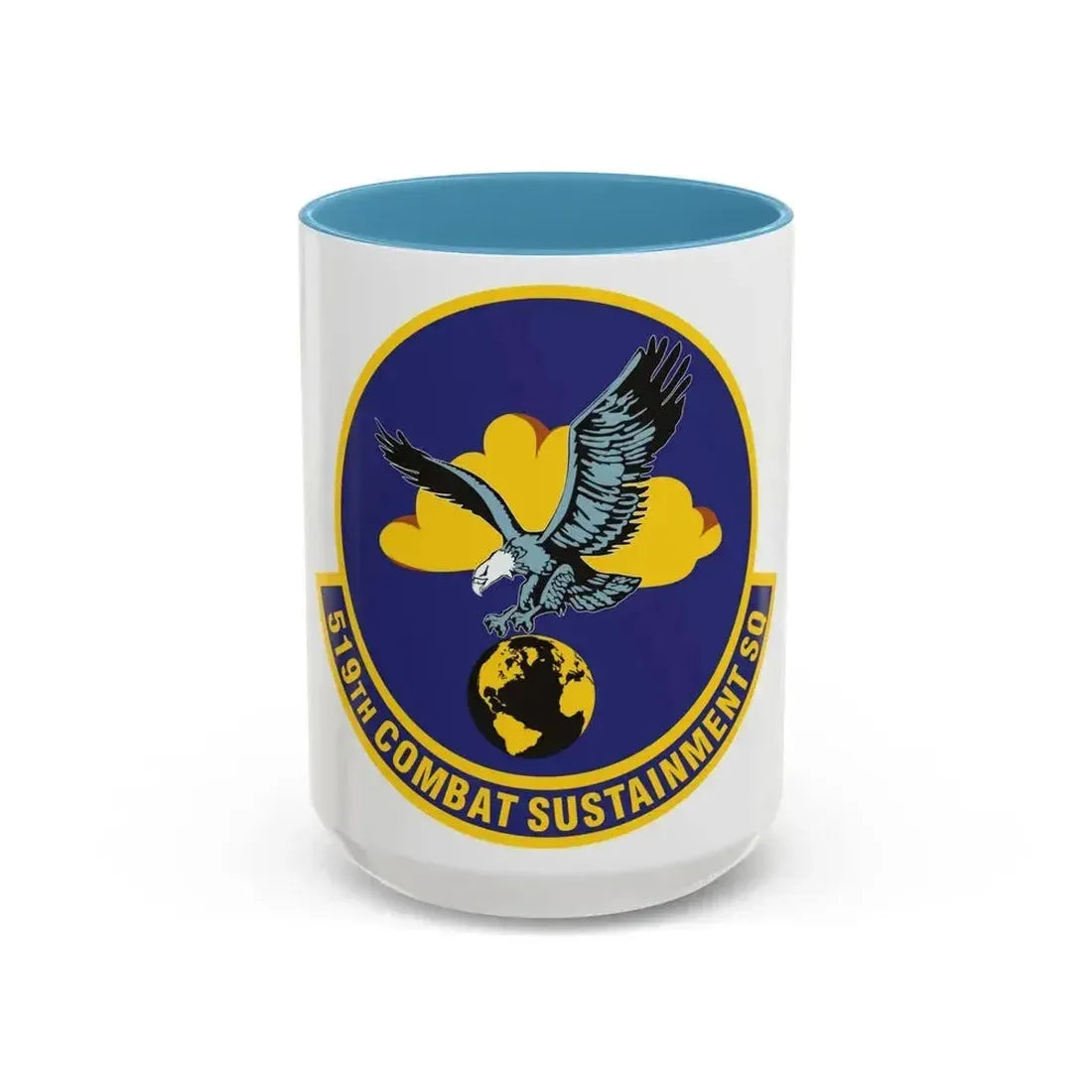 519th Combat Sustainment Squadron (U.S. Air Force) Accent Coffee Mug 15oz Light Blue - Go Mug Yourself