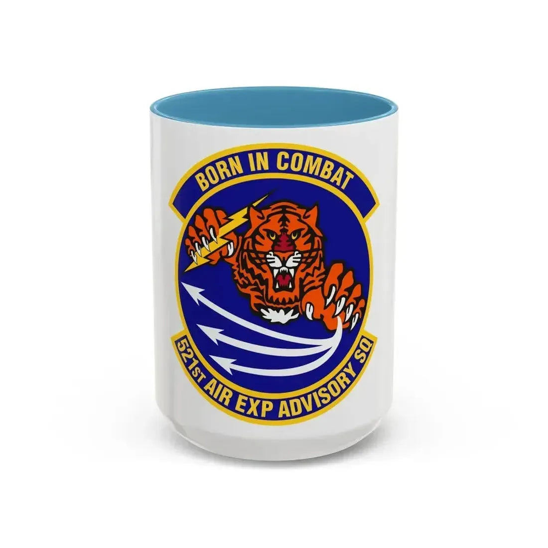 521st Air Expeditionary Advisory Squadron (U.S. Air Force) Accent Coffee Mug 15oz Light Blue - Go Mug Yourself