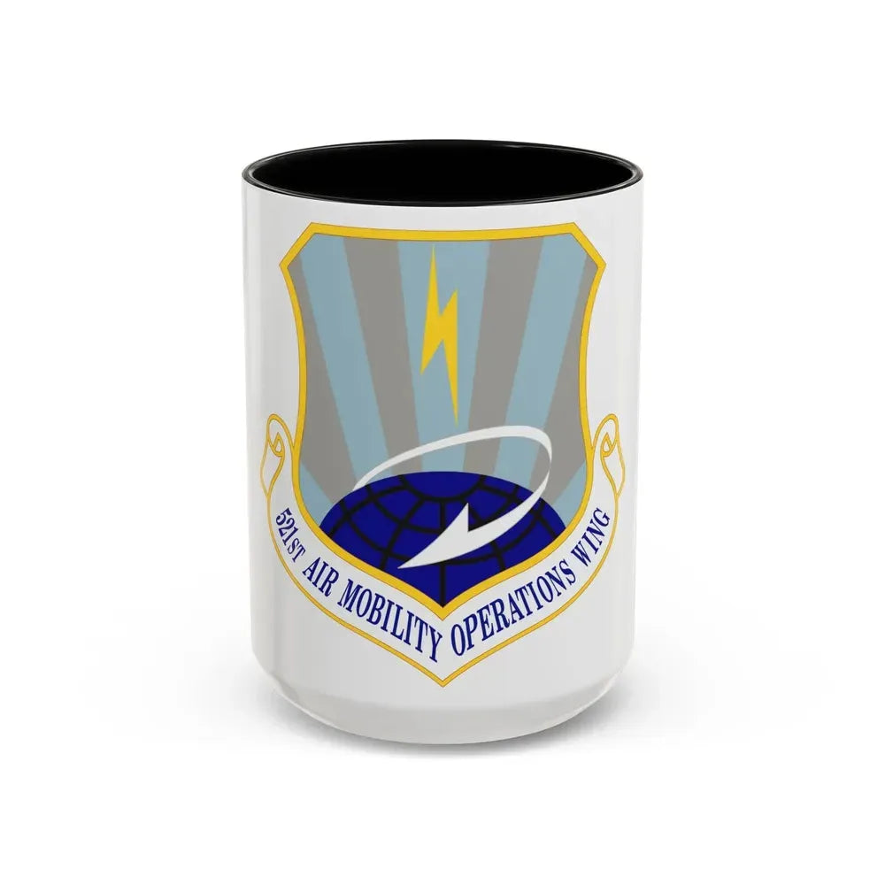 521st Air Mobility Operations Wing (U.S. Air Force) Accent Coffee Mug 15oz Black - Go Mug Yourself