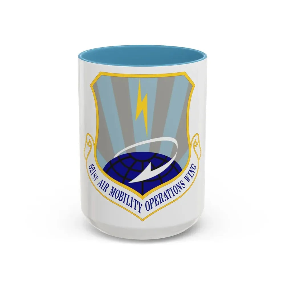 521st Air Mobility Operations Wing (U.S. Air Force) Accent Coffee Mug 15oz Light Blue - Go Mug Yourself