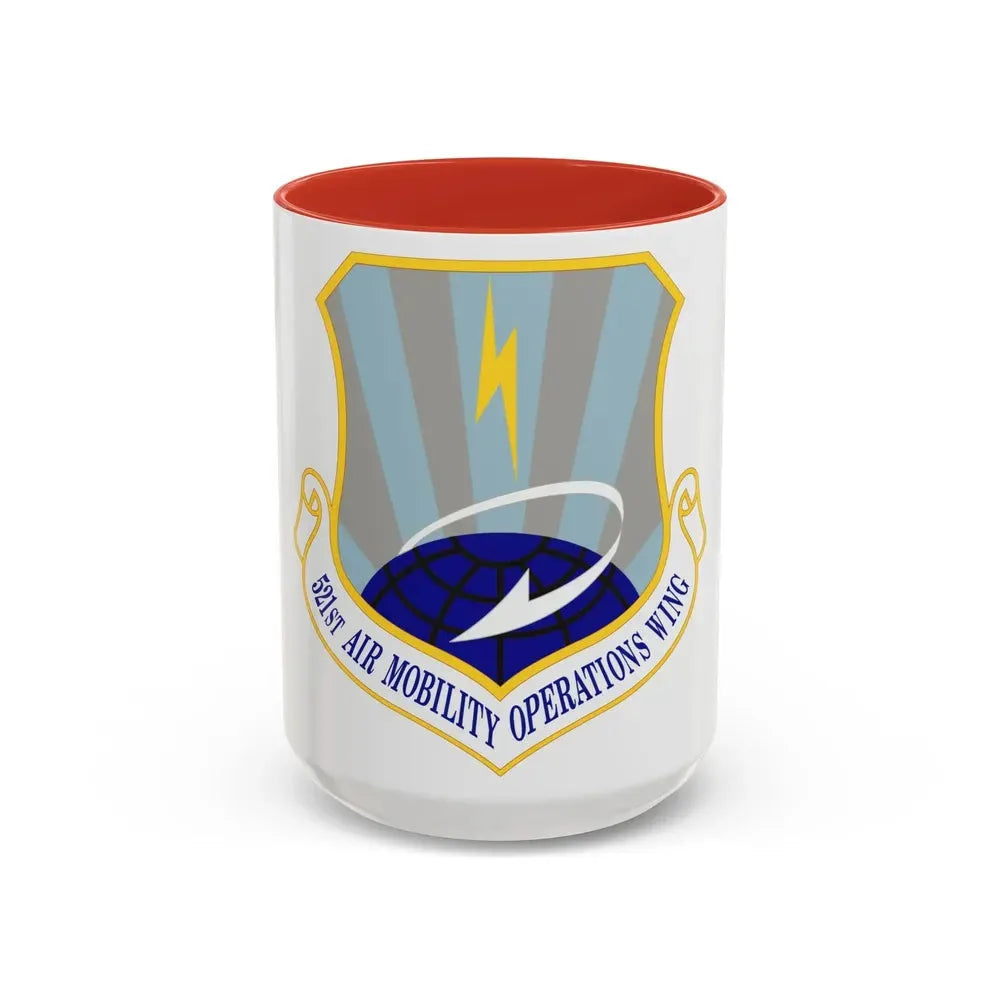521st Air Mobility Operations Wing (U.S. Air Force) Accent Coffee Mug 15oz Red - Go Mug Yourself