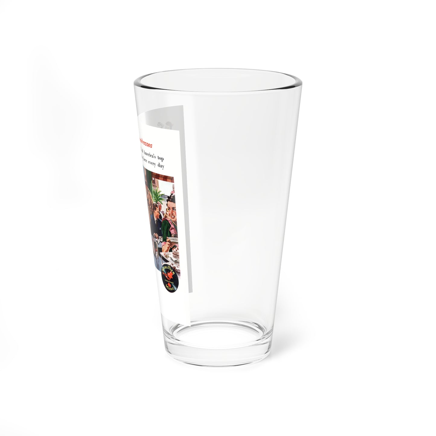 Only two waitresses, Wurlitzer adv,t Collier's, September 21, 1946 (Magazine Illustration) Pint Glass 16oz