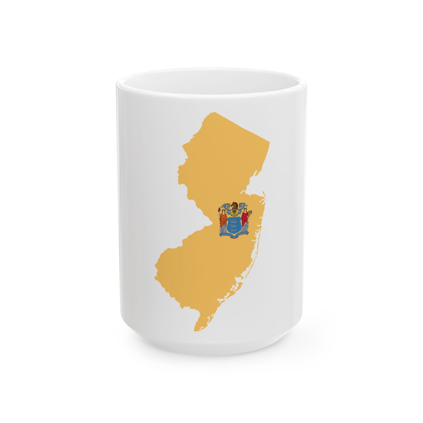 Flag-map of New Jersey (United States) White Coffee Mug