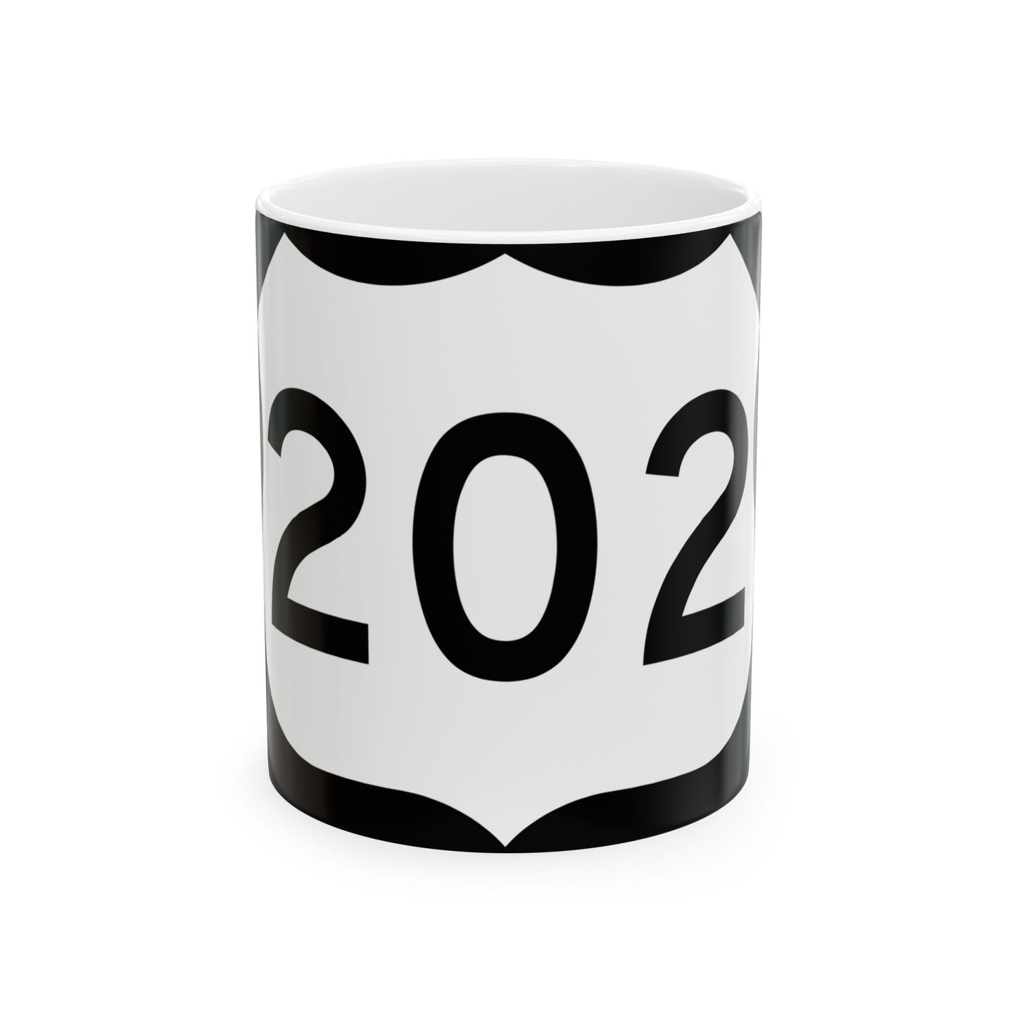 US 202 NY (New York) (Road Sign) White Coffee Mug