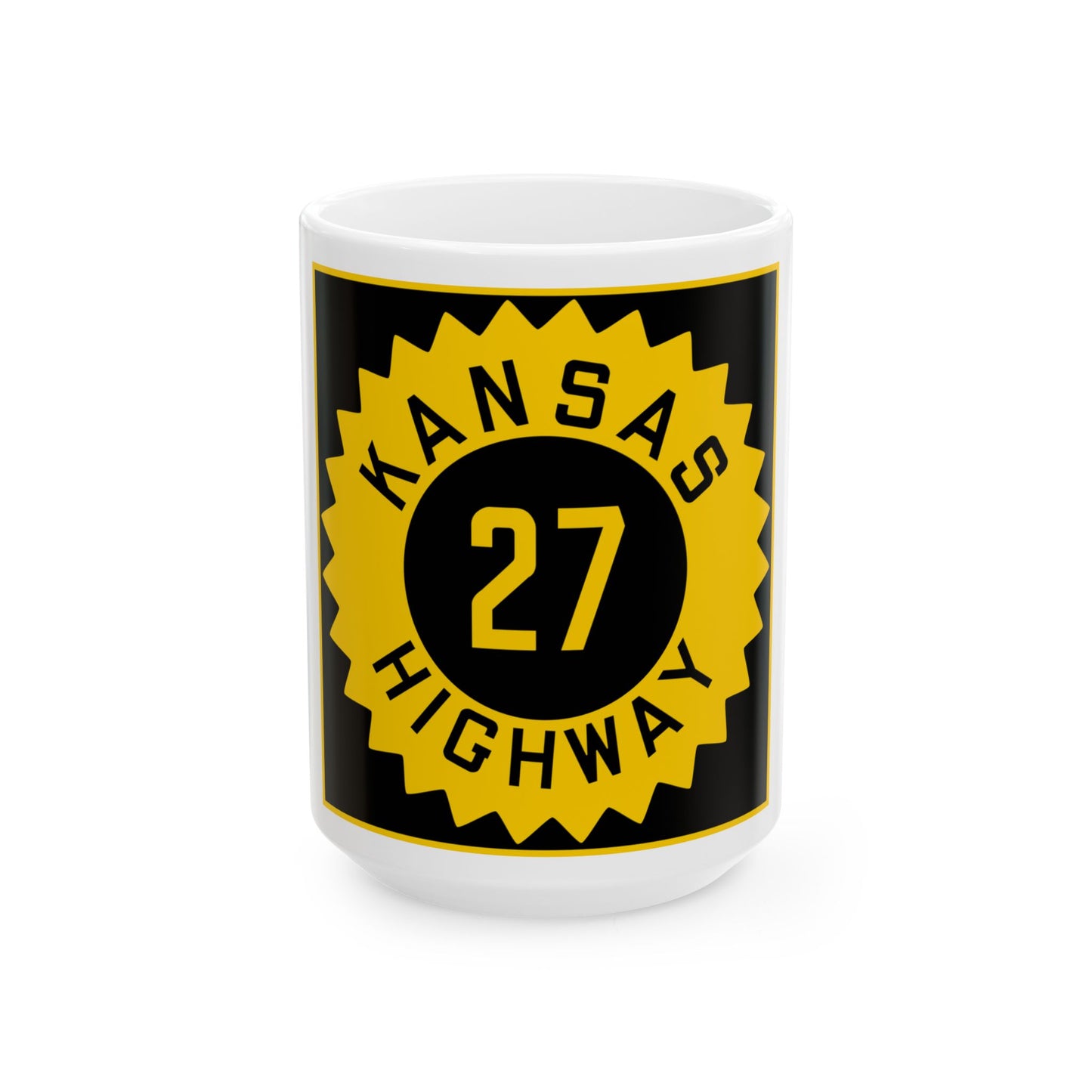 K-27 1926 (Kansas) (Road Sign) White Coffee Mug