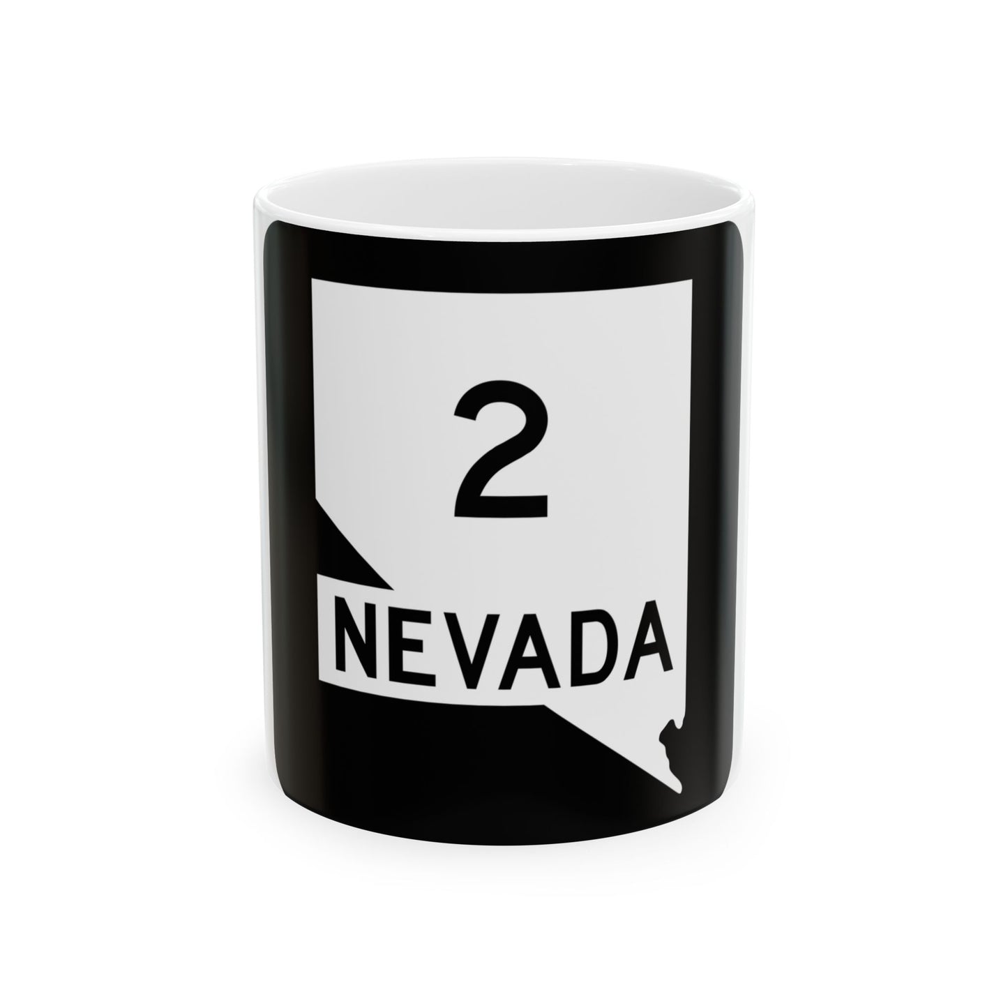 Nevada 2 (Nevada) (Road Sign) White Coffee Mug