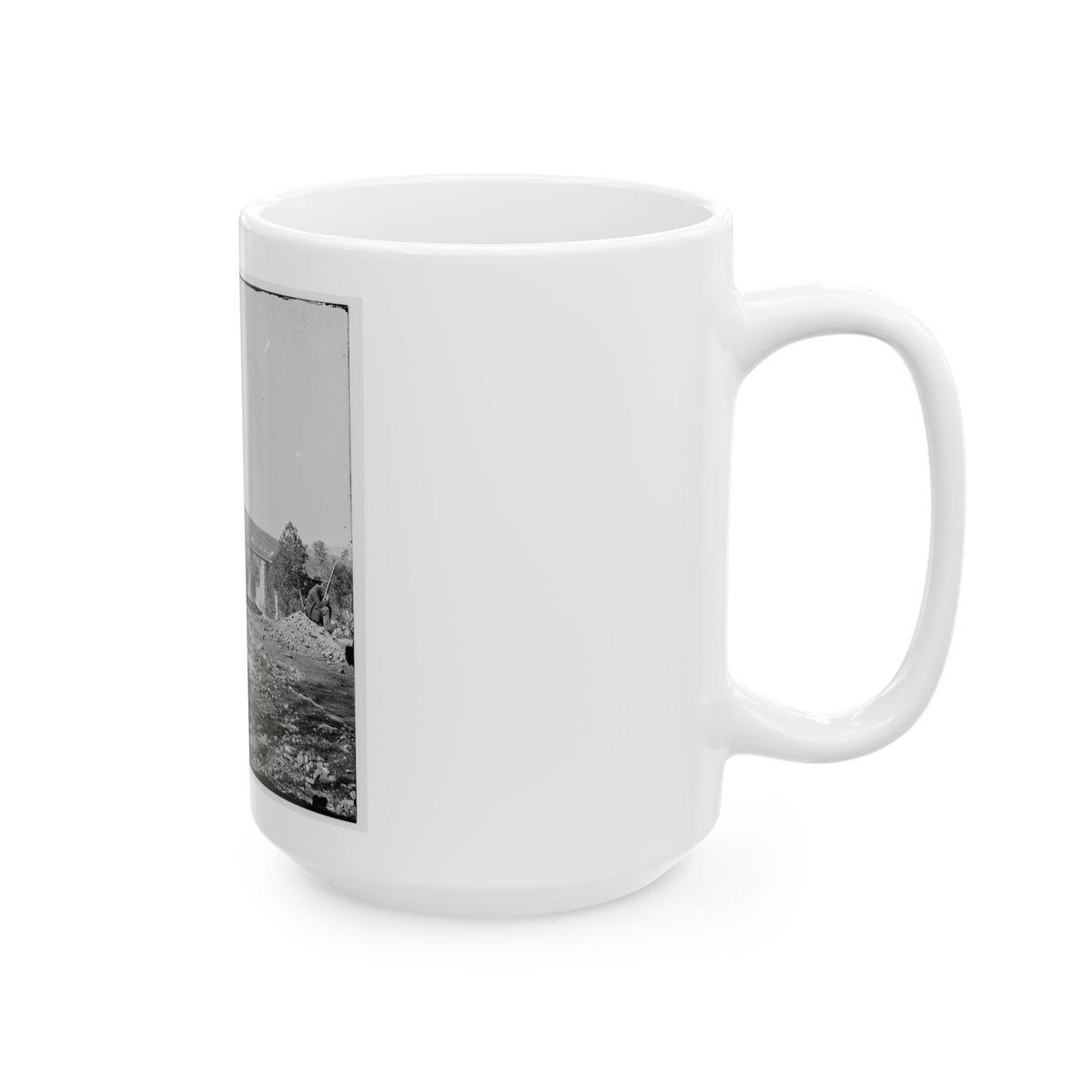 Knoxville, Tenn., Vicinity. Military Bridge At Strawberry Plains And A Fort In The Distance, Seen From North Bank Of The Holston (U.S. Civil War) White Coffee Mug