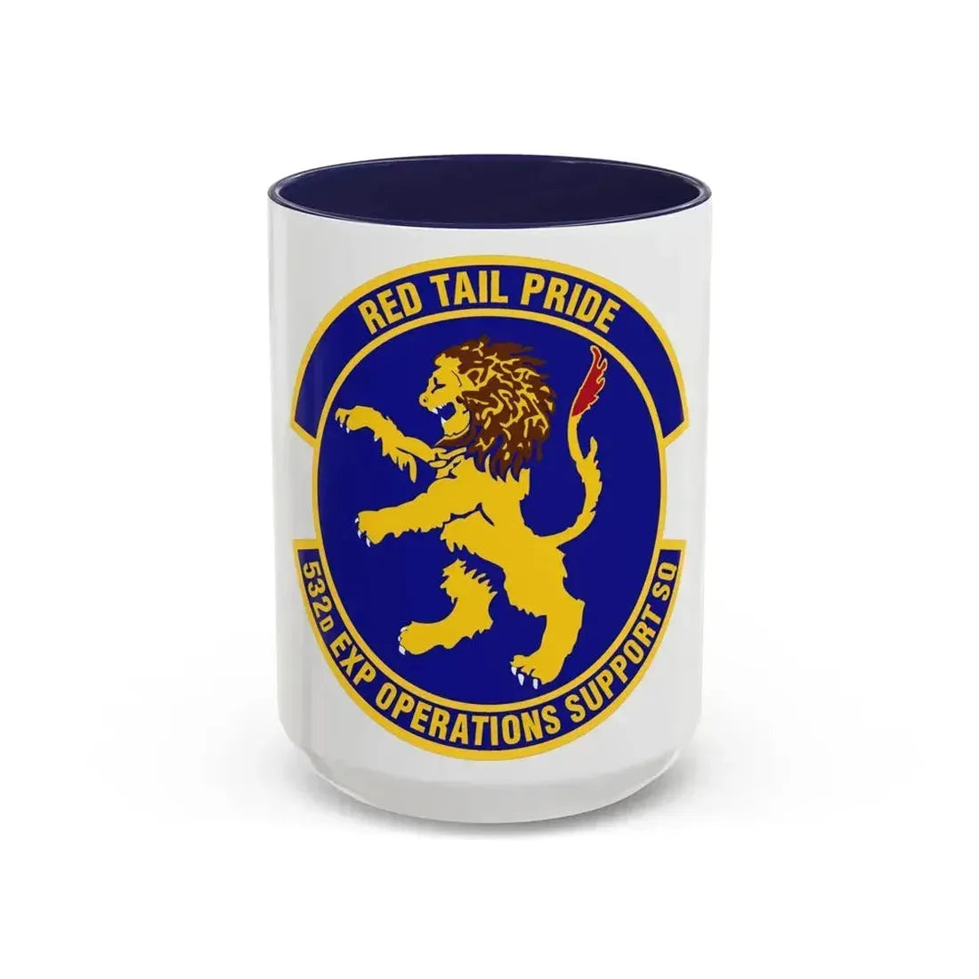 532d Expeditionary Operations Support Squadron (U.S. Air Force) Accent Coffee Mug 15oz Navy - Go Mug Yourself