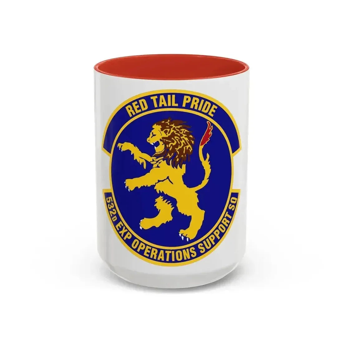 532d Expeditionary Operations Support Squadron (U.S. Air Force) Accent Coffee Mug 15oz Red - Go Mug Yourself