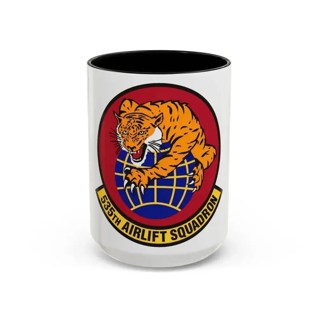 535th Airlift Squadron (U.S. Air Force) Accent Coffee Mug 15oz Black - Go Mug Yourself