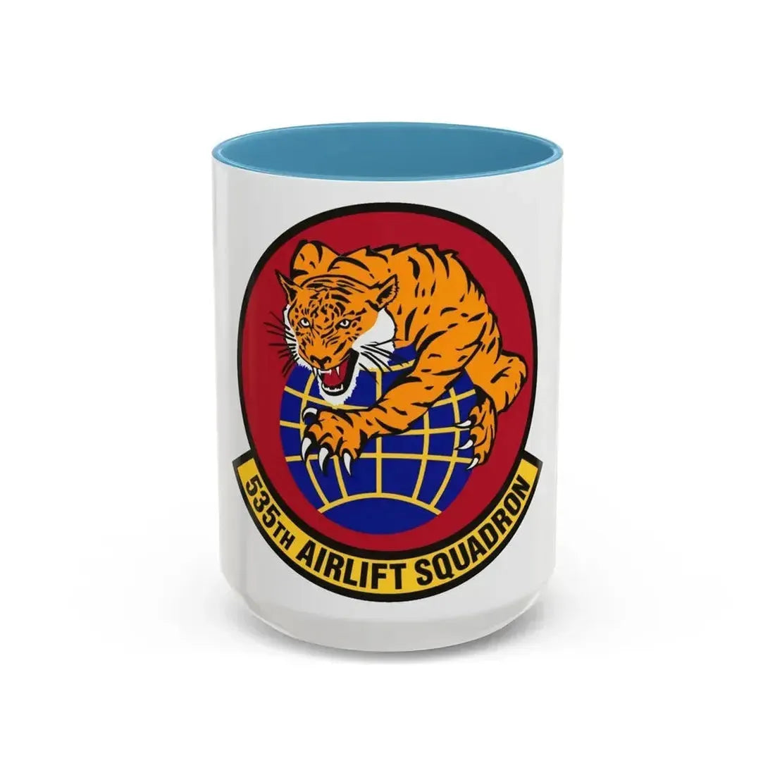 535th Airlift Squadron (U.S. Air Force) Accent Coffee Mug 15oz Light Blue - Go Mug Yourself