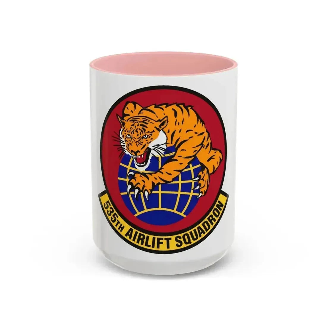 535th Airlift Squadron (U.S. Air Force) Accent Coffee Mug 15oz Pink - Go Mug Yourself