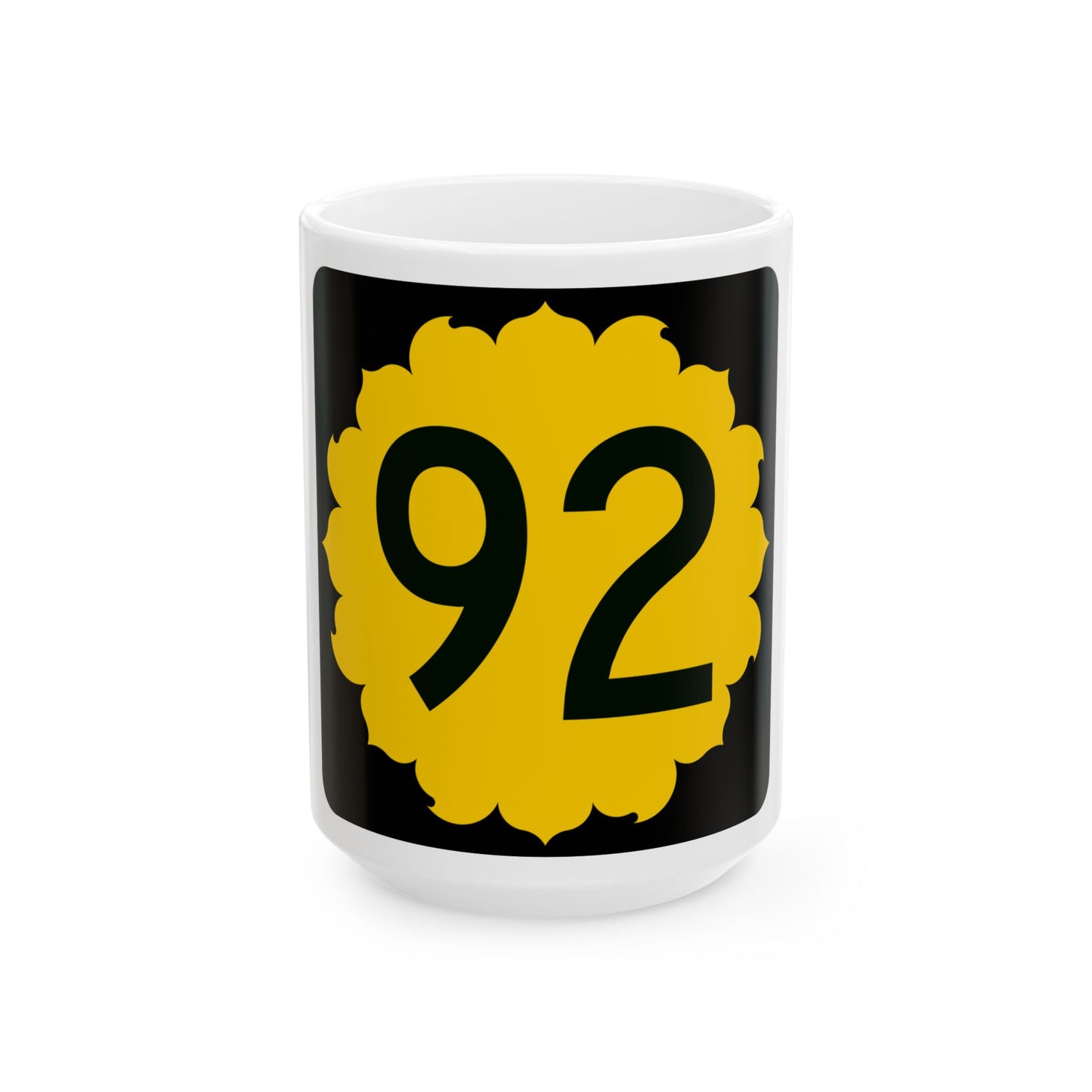 K-92 (Kansas) (Road Sign) White Coffee Mug