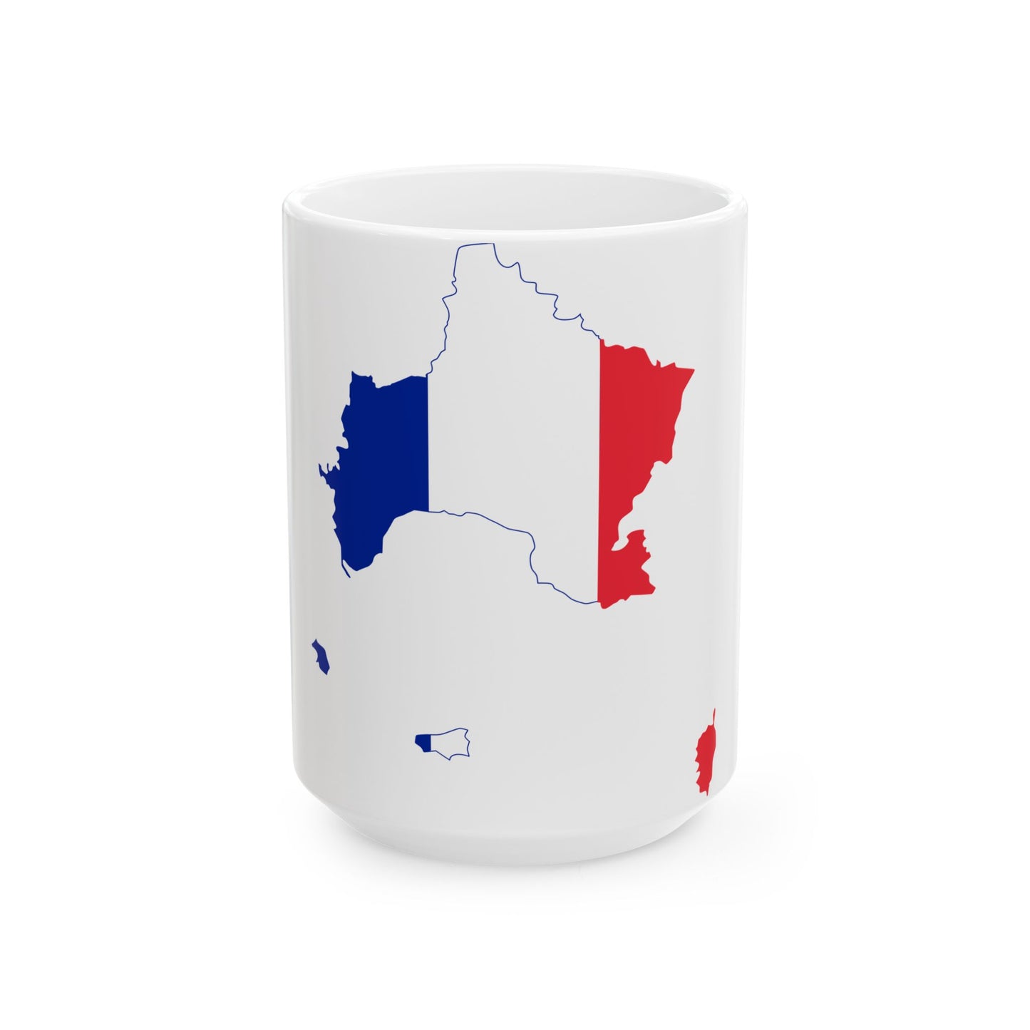 Flag-map of France without Britanny Normandie and Occitania (France) White Coffee Mug