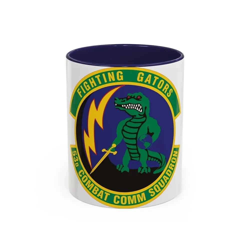 53d Combat Communications Squadron (U.S. Air Force) Accent Coffee Mug 11oz Navy - Go Mug Yourself