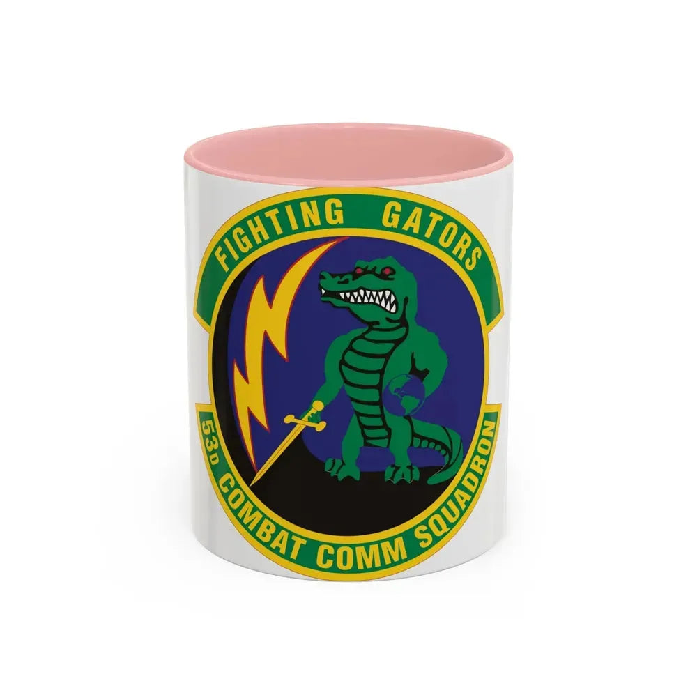 53d Combat Communications Squadron (U.S. Air Force) Accent Coffee Mug 11oz Pink - Go Mug Yourself
