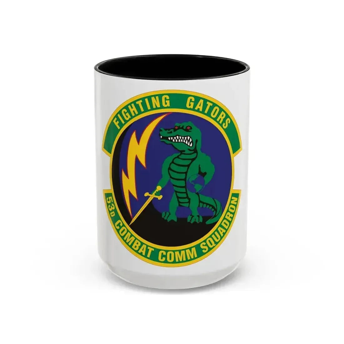53d Combat Communications Squadron (U.S. Air Force) Accent Coffee Mug 15oz Black - Go Mug Yourself