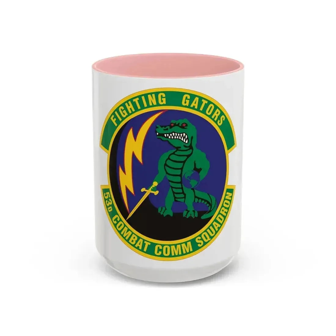 53d Combat Communications Squadron (U.S. Air Force) Accent Coffee Mug 15oz Pink - Go Mug Yourself