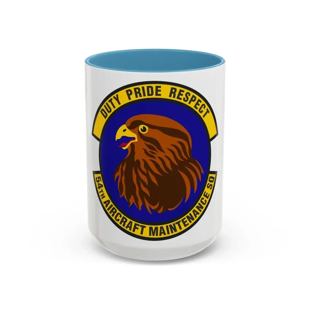 54 Aircraft Maintenance Squadron AETC (U.S. Air Force) Accent Coffee Mug 15oz Light Blue - Go Mug Yourself