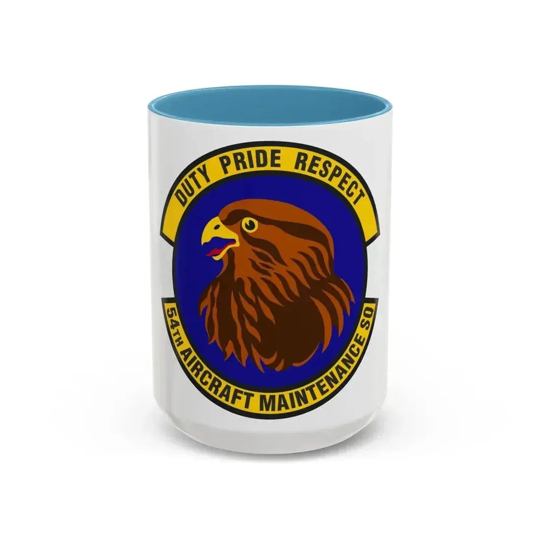 54 Aircraft Maintenance Squadron AETC (U.S. Air Force) Accent Coffee Mug 15oz Light Blue - Go Mug Yourself