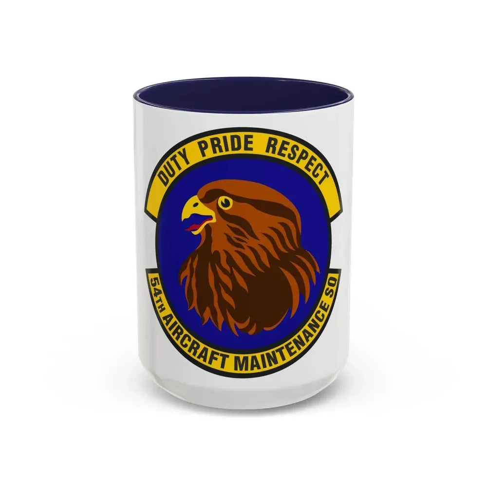 54 Aircraft Maintenance Squadron AETC (U.S. Air Force) Accent Coffee Mug 15oz Navy - Go Mug Yourself