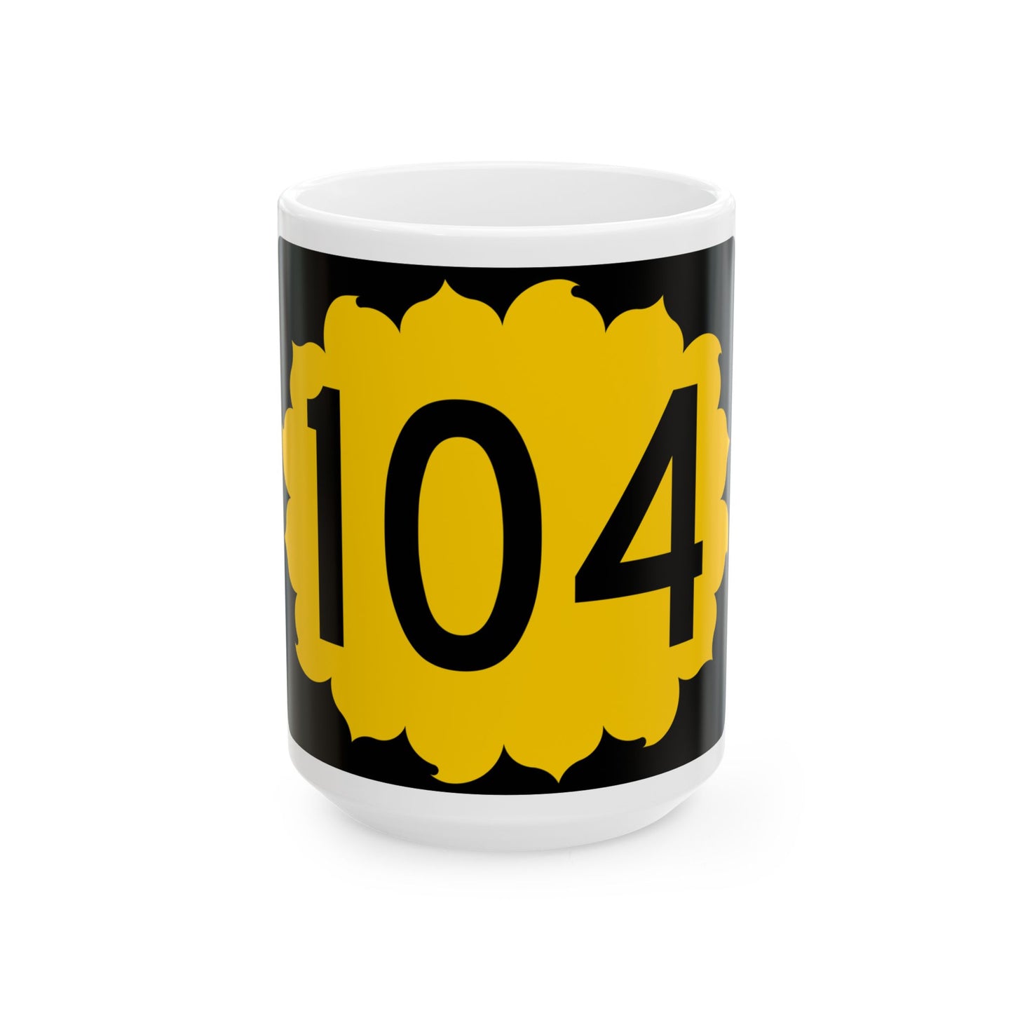 K-104 (Kansas) (Road Sign) White Coffee Mug