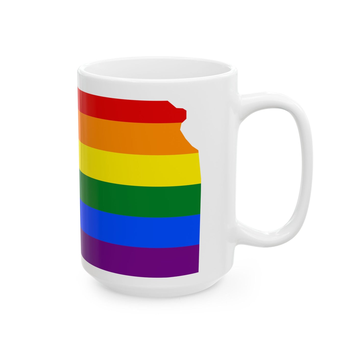 LGBT flag map of Kansas (United States) White Coffee Mug