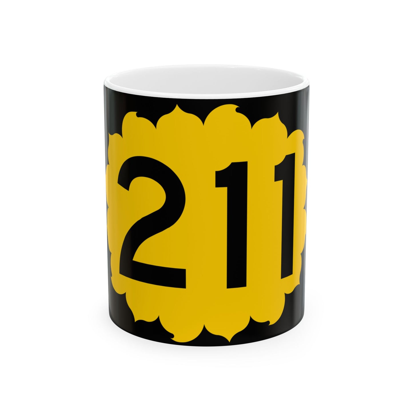 K-211 (Kansas) (Road Sign) White Coffee Mug