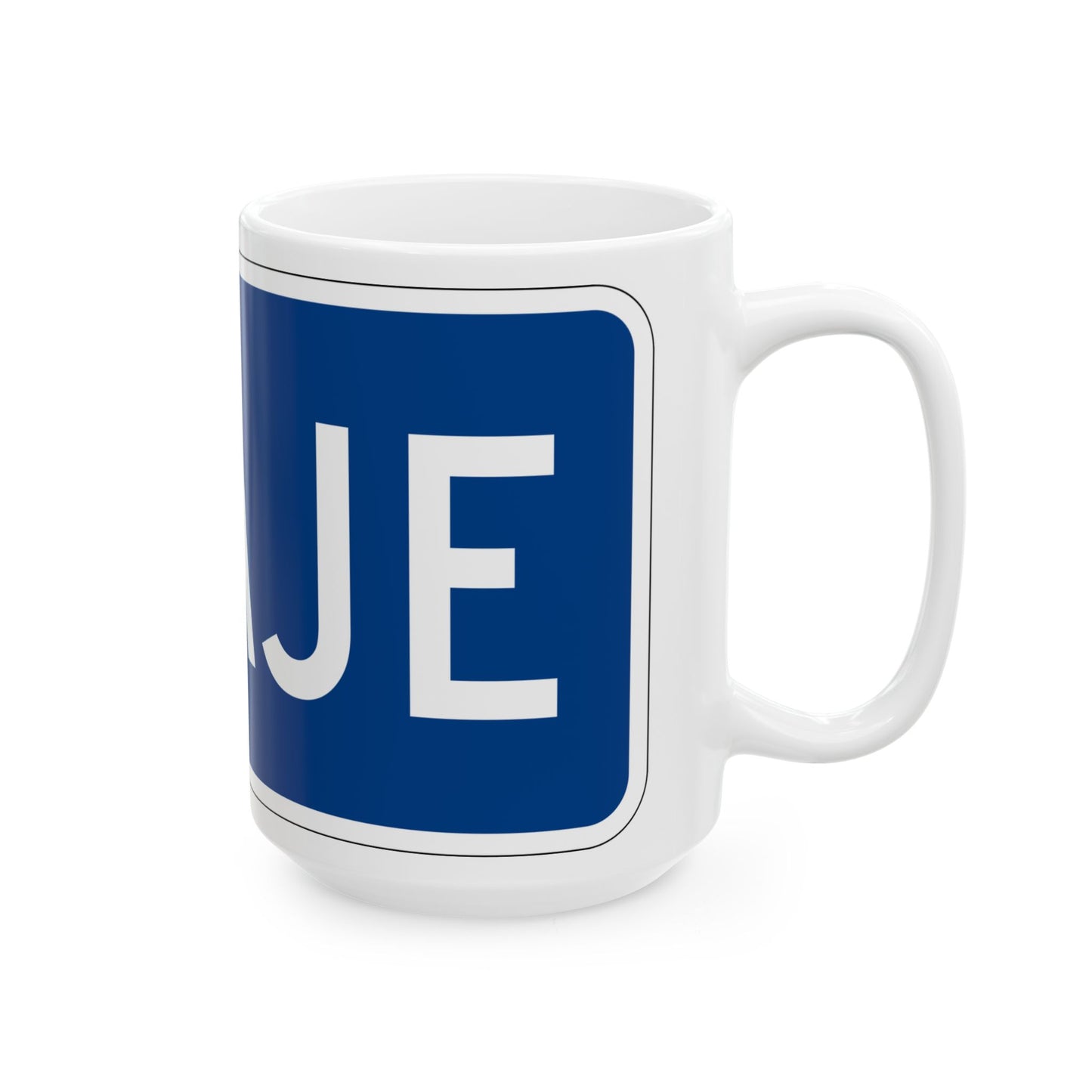 Toll plate blue es (Puerto Rico) (Road Sign) White Coffee Mug