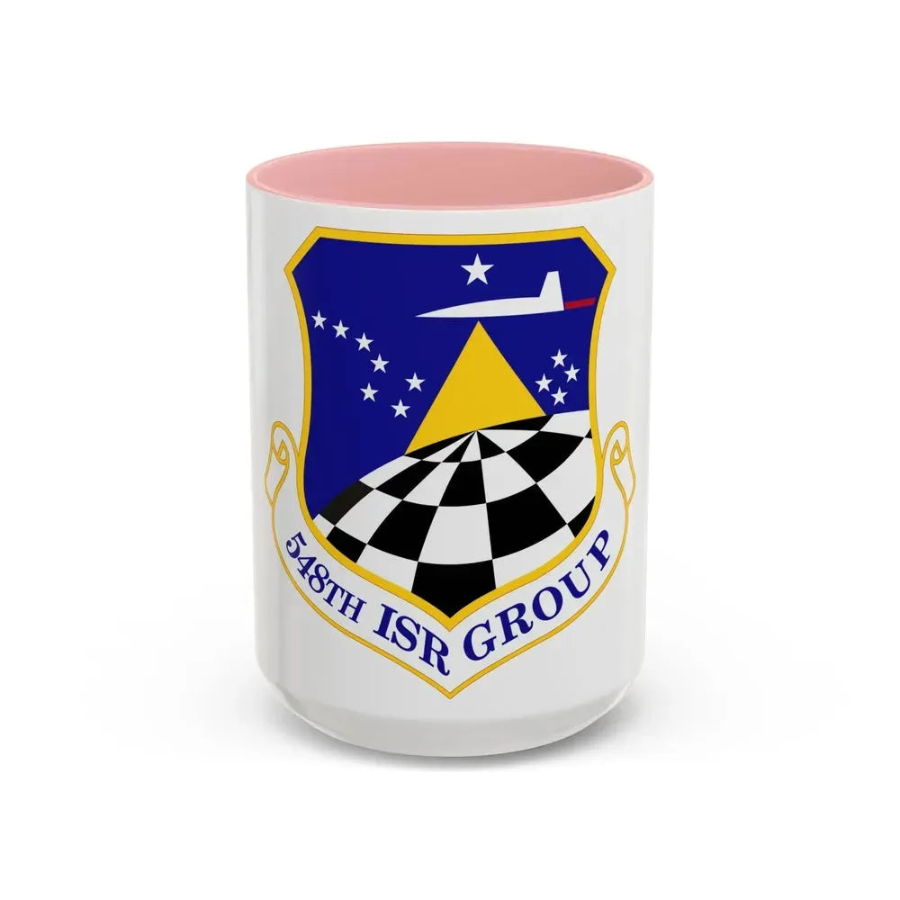 548 Intelligence Surveillance and Reconnaissance Group ACC (U.S. Air Force) Accent Coffee Mug 15oz Pink - Go Mug Yourself