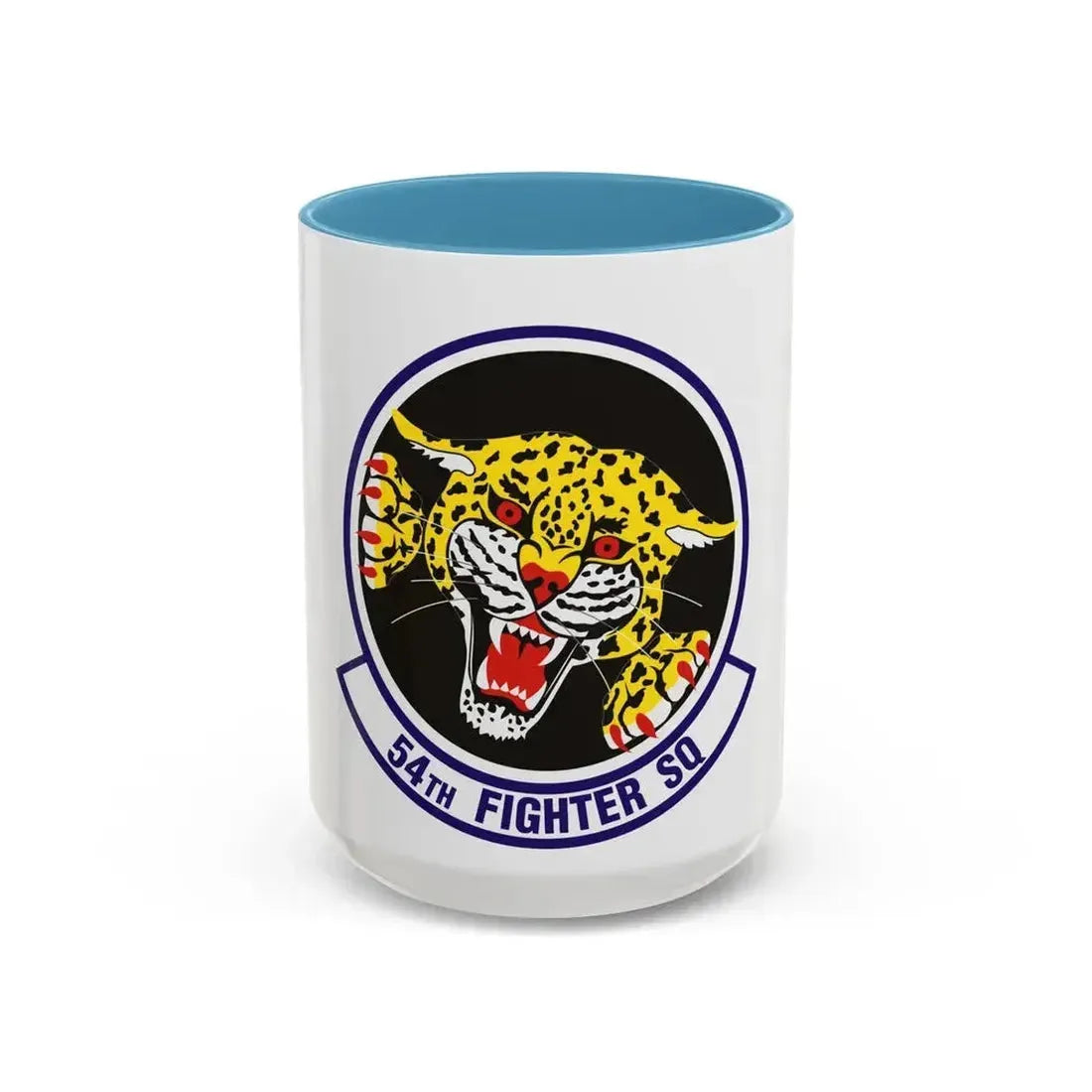 54th Fighter Squadron (U.S. Air Force) Accent Coffee Mug 15oz Light Blue - Go Mug Yourself