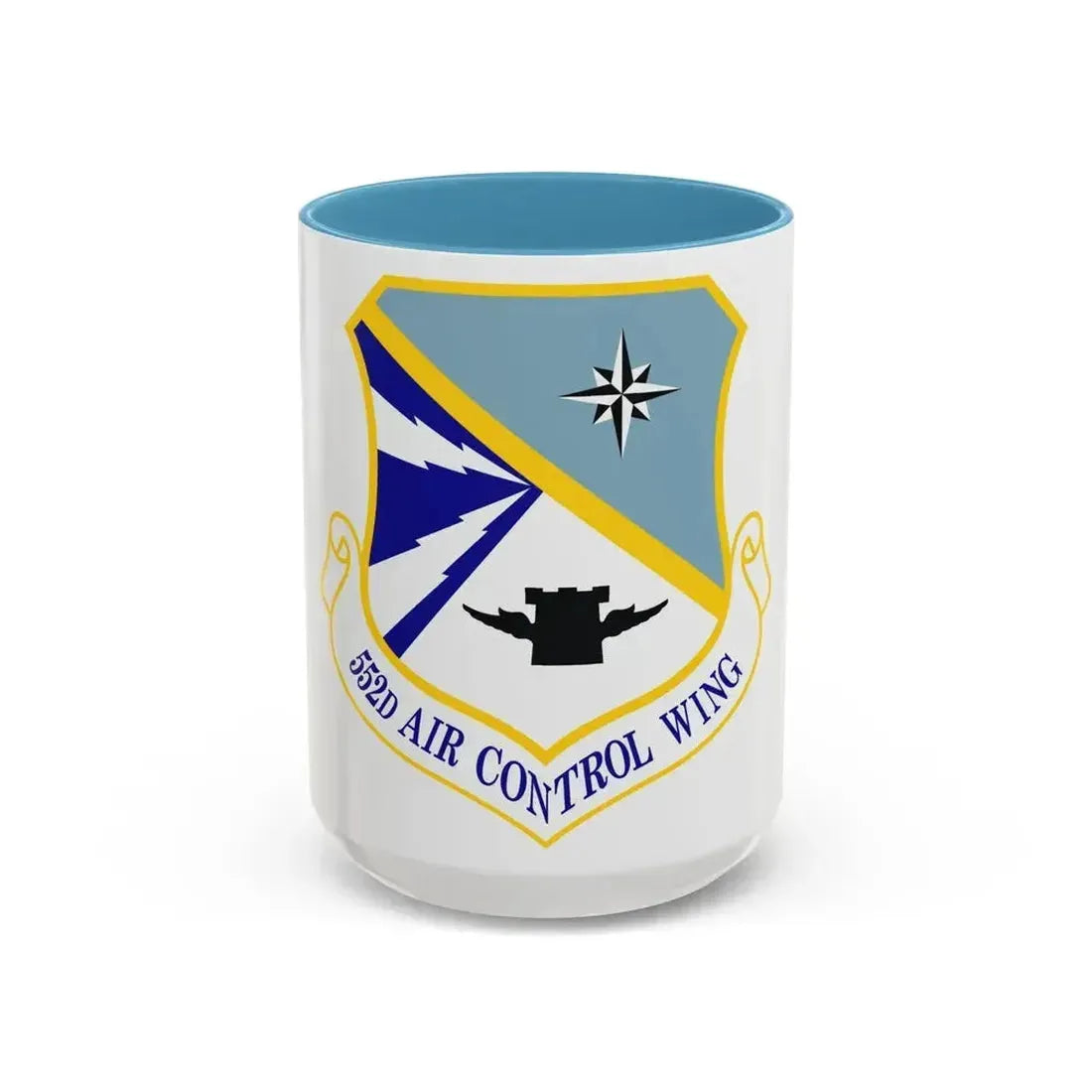 552d Air Control Wing (U.S. Air Force) Accent Coffee Mug 15oz Light Blue - Go Mug Yourself