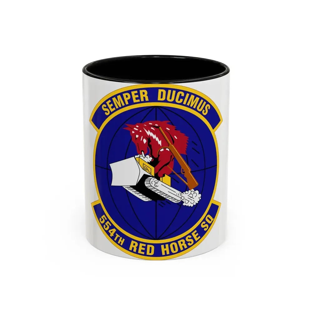 554 RED HORSE Squadron PACAF (U.S. Air Force) Accent Coffee Mug 11oz Black - Go Mug Yourself