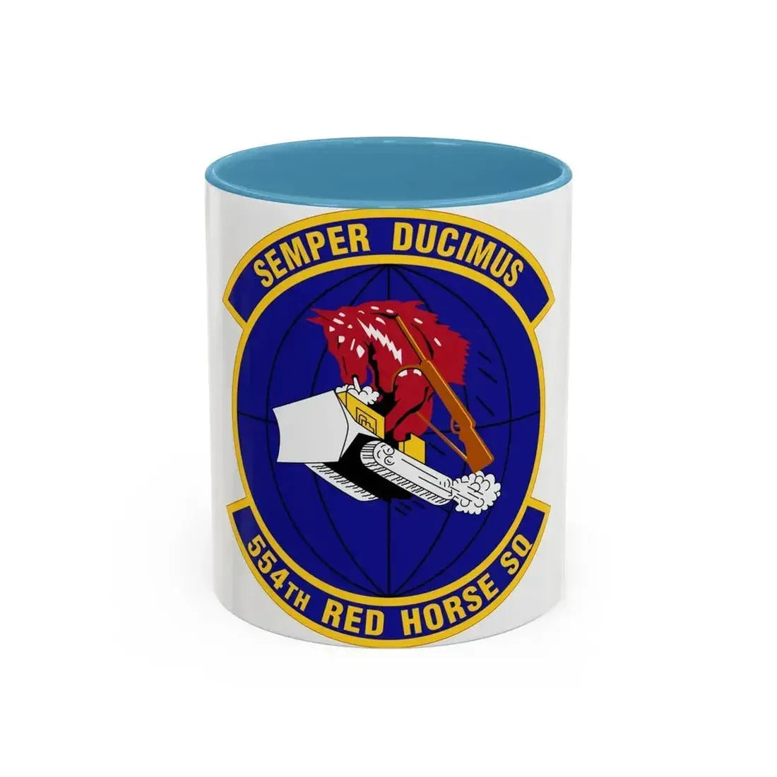 554 RED HORSE Squadron PACAF (U.S. Air Force) Accent Coffee Mug 11oz Light Blue - Go Mug Yourself
