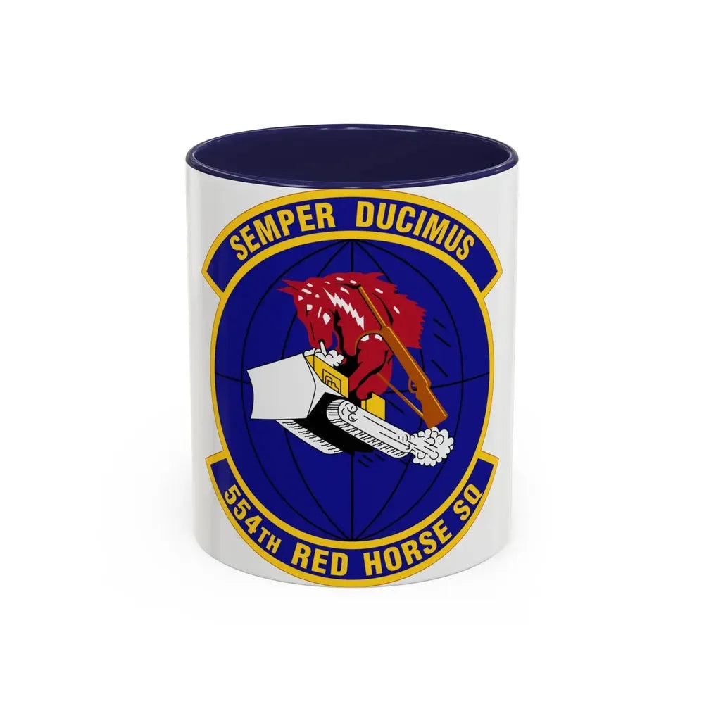 554 RED HORSE Squadron PACAF (U.S. Air Force) Accent Coffee Mug 11oz Navy - Go Mug Yourself