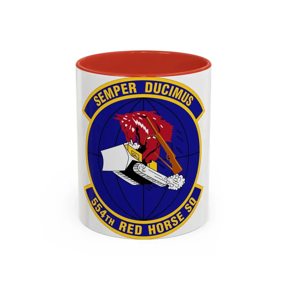 554 RED HORSE Squadron PACAF (U.S. Air Force) Accent Coffee Mug 11oz Red - Go Mug Yourself