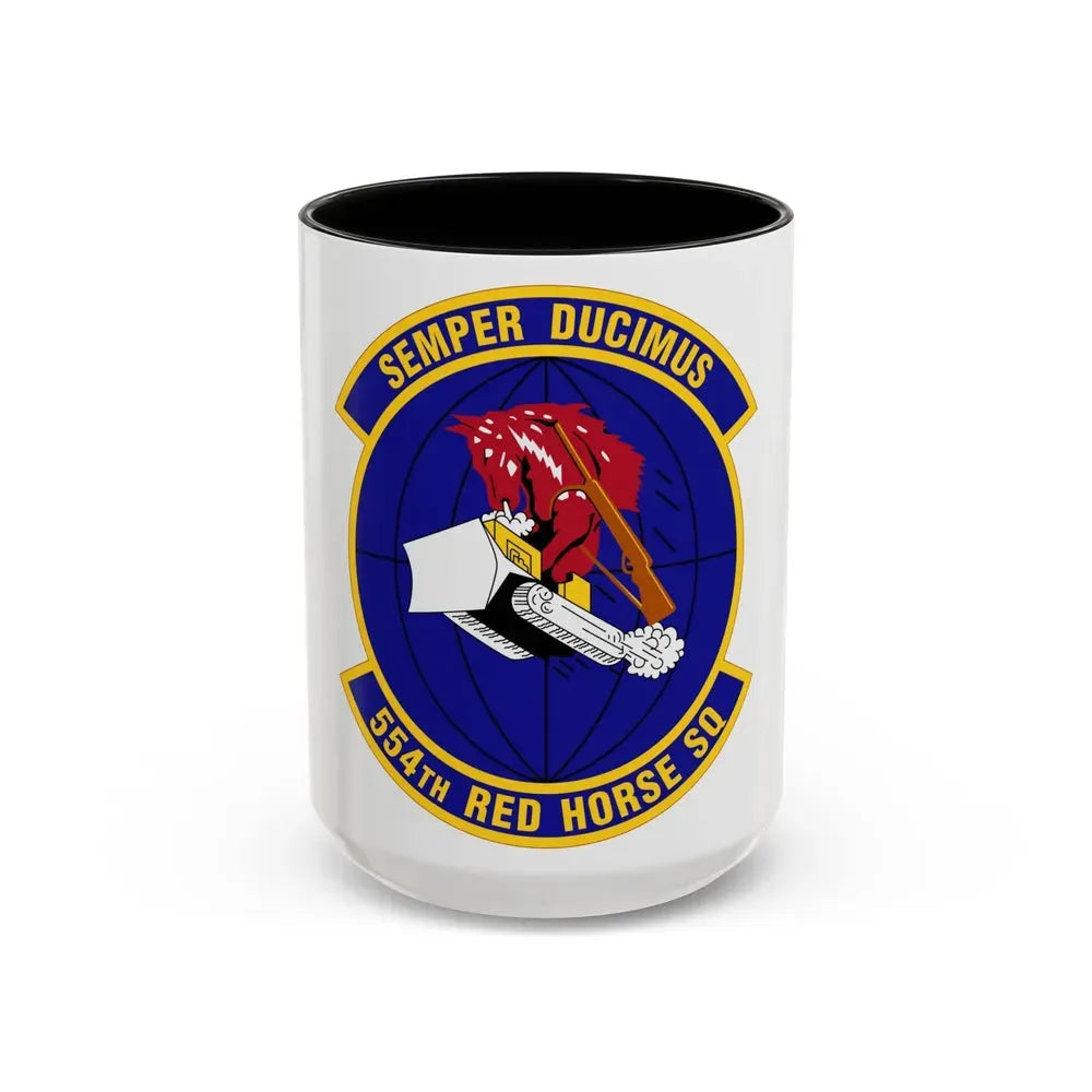 554 RED HORSE Squadron PACAF (U.S. Air Force) Accent Coffee Mug 15oz Black - Go Mug Yourself