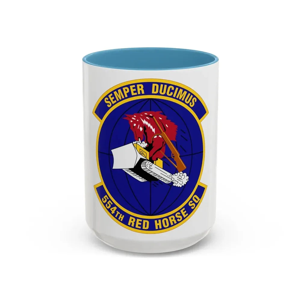 554 RED HORSE Squadron PACAF (U.S. Air Force) Accent Coffee Mug 15oz Light Blue - Go Mug Yourself