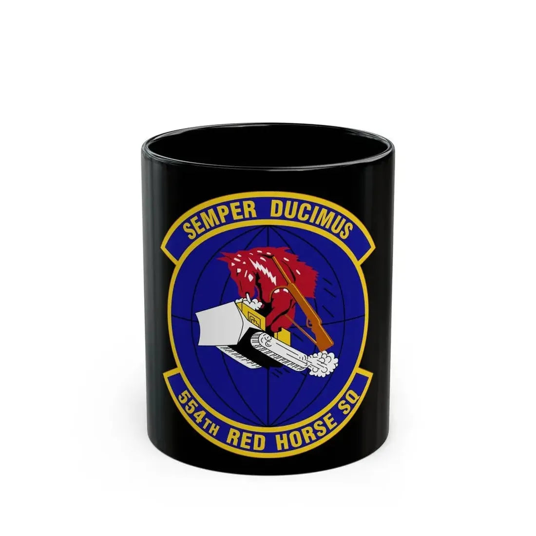 554 RED HORSE Squadron PACAF (U.S. Air Force) Black Coffee Mug 11oz - Go Mug Yourself