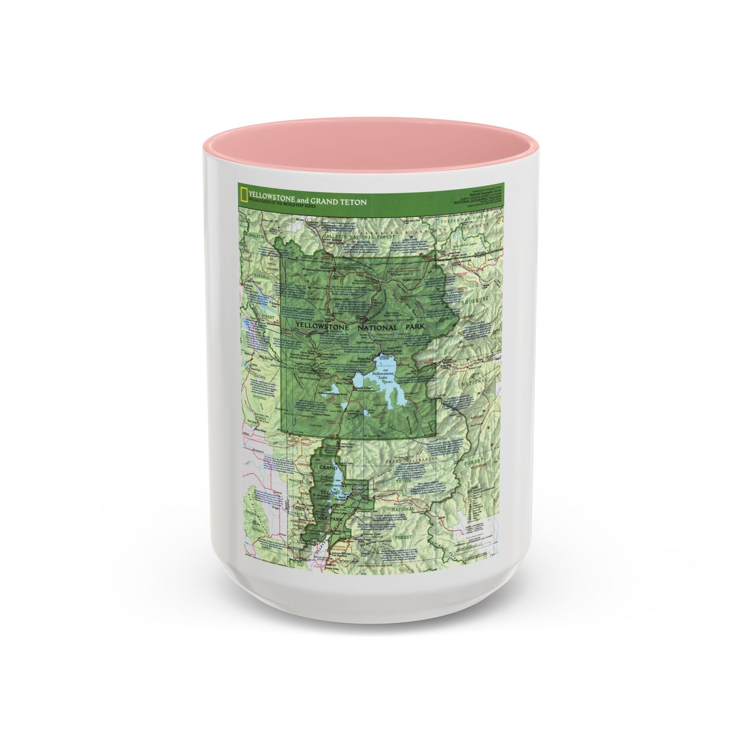 USA - Yellowstone and Grand Teton 1 1989) (Map) Accent Coffee Mug