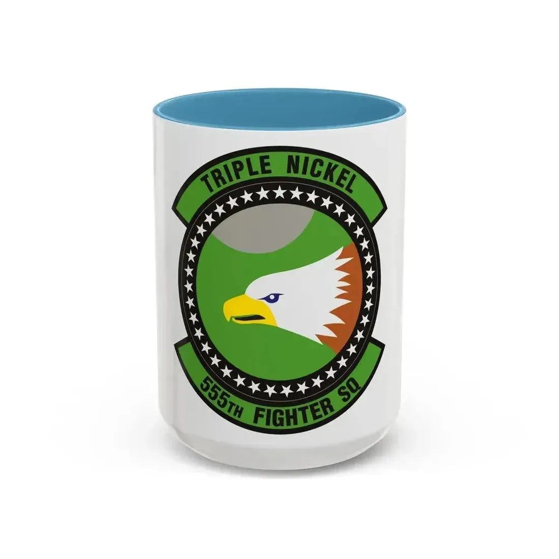 555th Fighter Squadron (U.S. Air Force) Accent Coffee Mug 15oz Light Blue - Go Mug Yourself