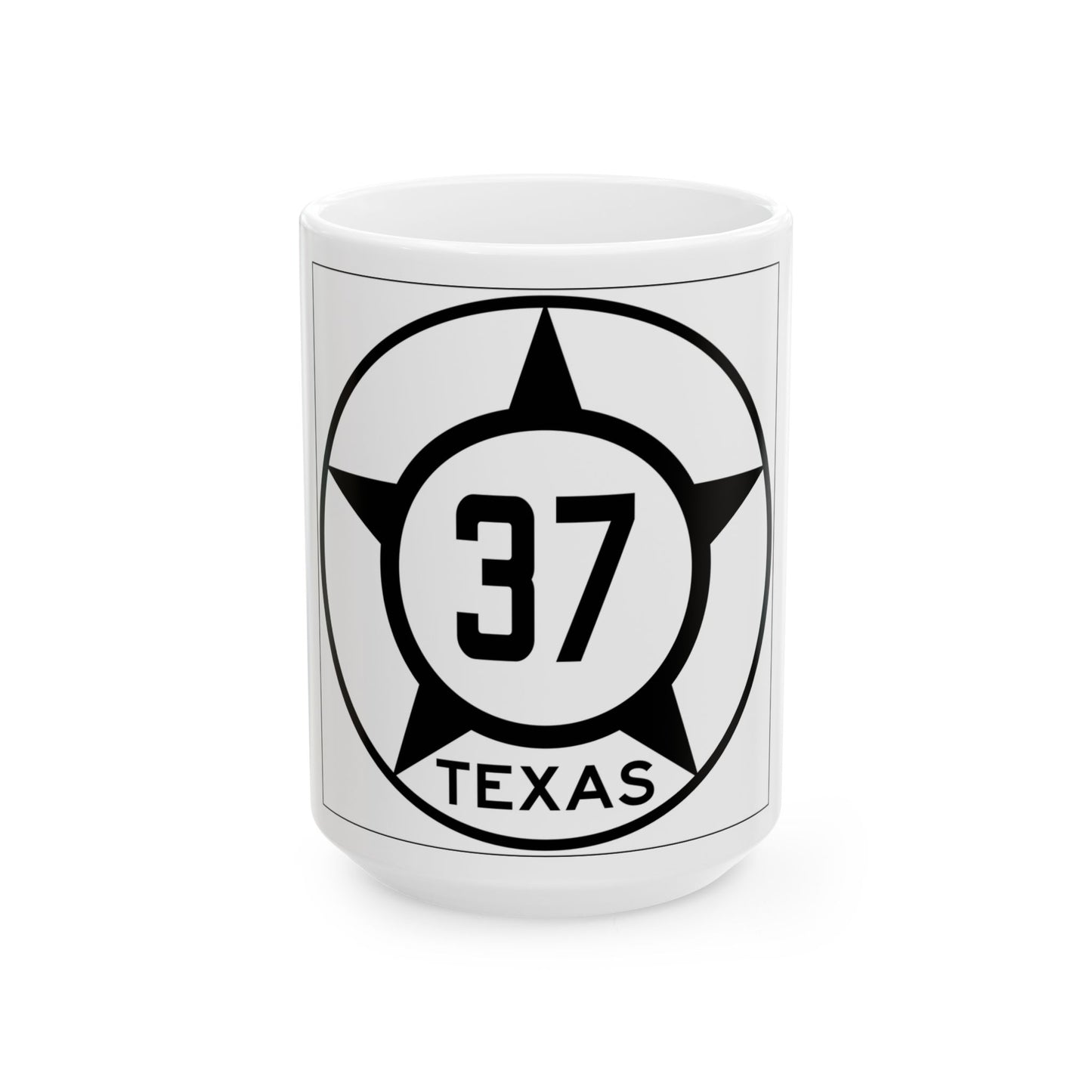 Old Texas 37 (Texas) (Road Sign) White Coffee Mug
