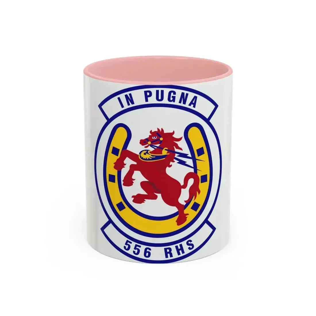 556th Red Horse Squadron (U.S. Air Force) Accent Coffee Mug 11oz Pink - Go Mug Yourself