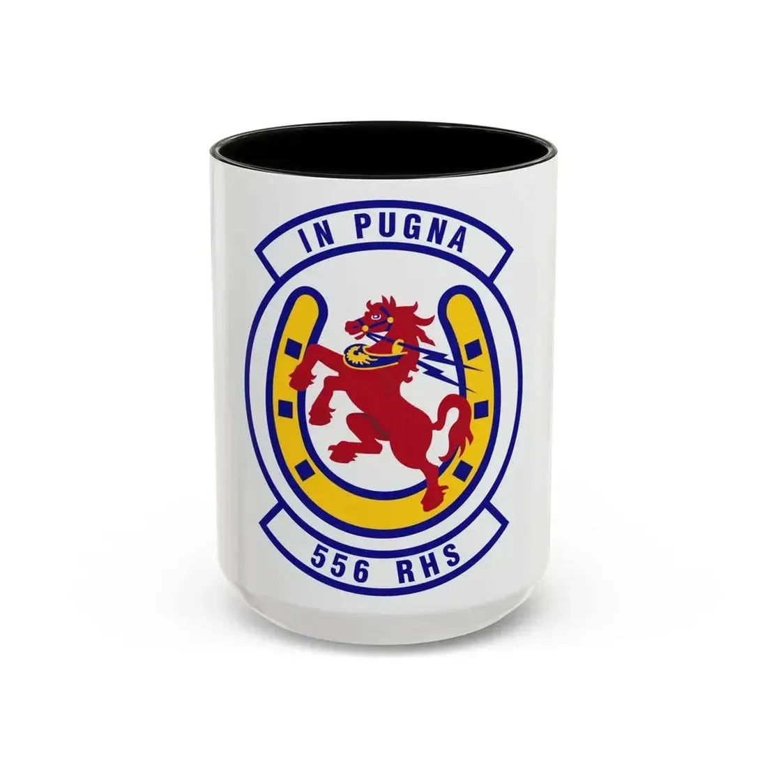 556th Red Horse Squadron (U.S. Air Force) Accent Coffee Mug 15oz Black - Go Mug Yourself