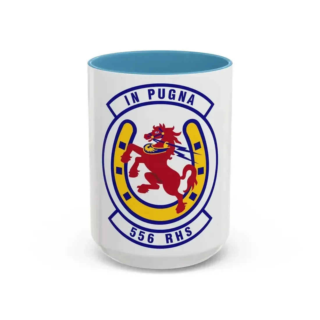 556th Red Horse Squadron (U.S. Air Force) Accent Coffee Mug 15oz Light Blue - Go Mug Yourself