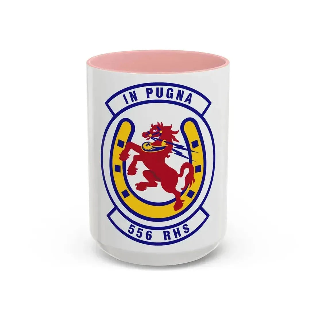 556th Red Horse Squadron (U.S. Air Force) Accent Coffee Mug 15oz Pink - Go Mug Yourself