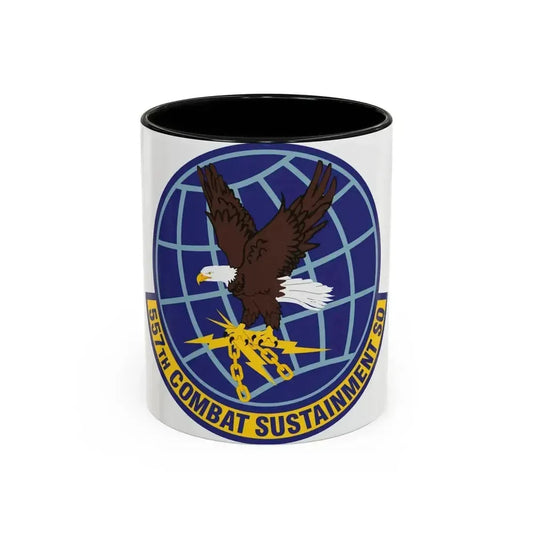 557th Combat Sustainment Squadron (U.S. Air Force) Accent Coffee Mug 11oz Black - Go Mug Yourself